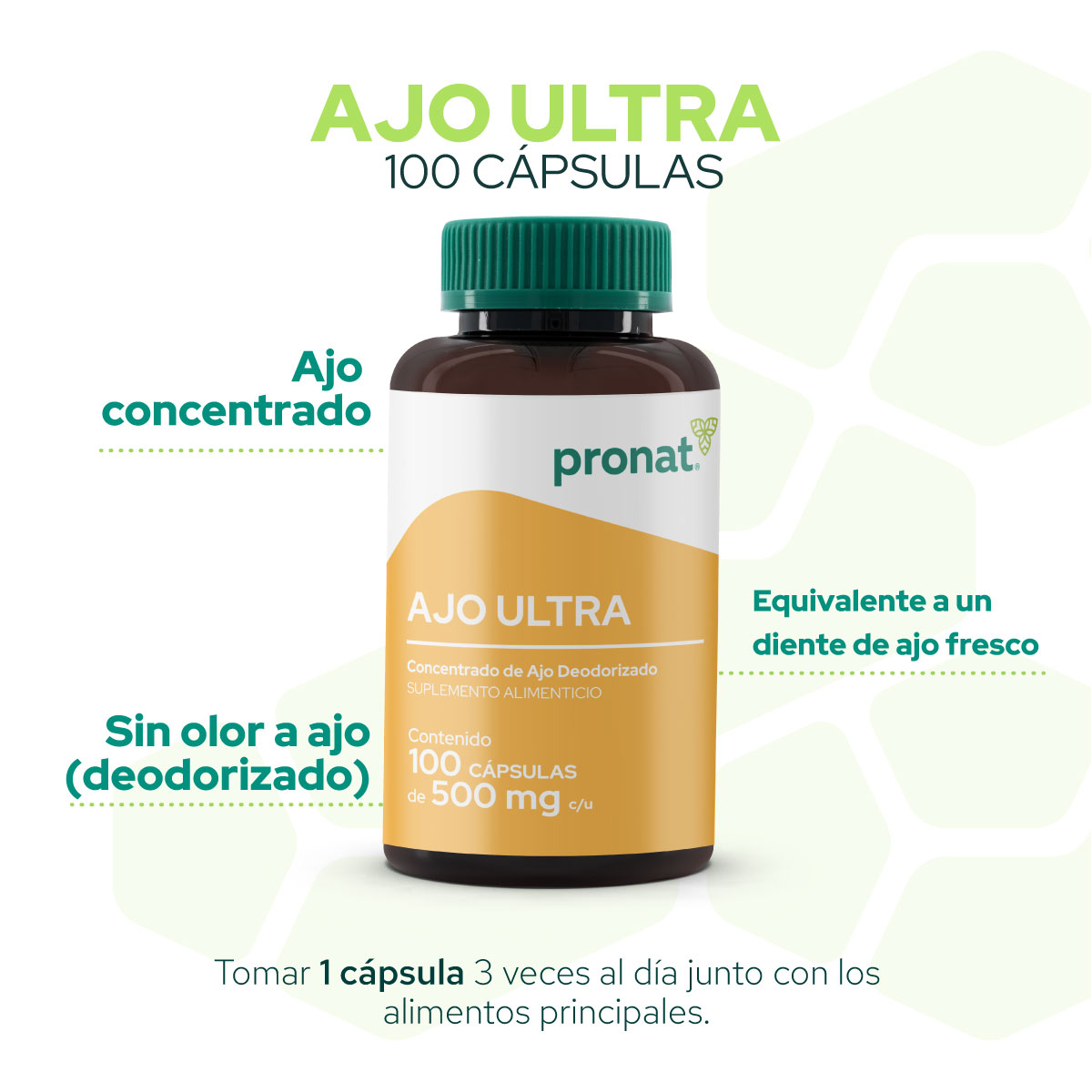Foto 6 pulgar | Suplemento Alimenticio Pronat Ajo Ultra 100 Cápsulas
