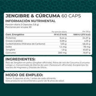 Foto 4 | Suplemento Alimenticio Pronat Jengibre & Curcuma 60 Cápsulas