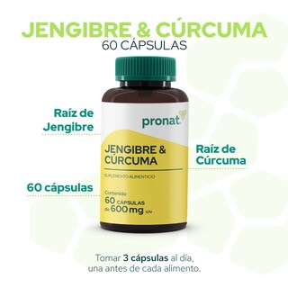 Foto 5 | Suplemento Alimenticio Pronat Jengibre & Curcuma 60 Cápsulas