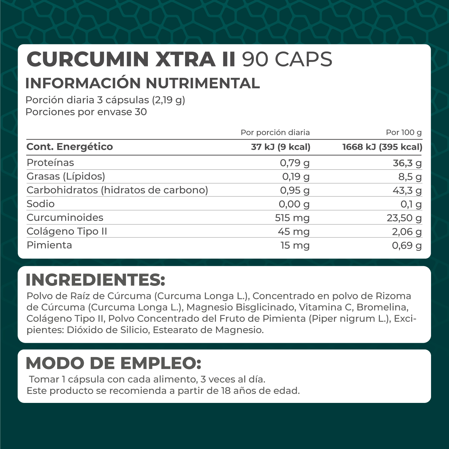 Foto 5 pulgar | Suplemento Alimenticio Pronat Curcumin Xtra Colágeno Tipo 2 90 Cápsulas