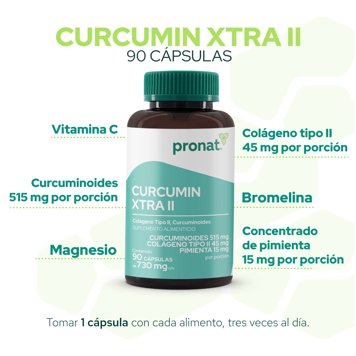 Foto 6 pulgar | Suplemento Alimenticio Pronat Curcumin Xtra Colágeno Tipo 2 90 Cápsulas