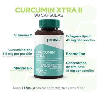 Foto 5 | Suplemento Alimenticio Pronat Curcumin Xtra Colágeno Tipo 2 90 Cápsulas