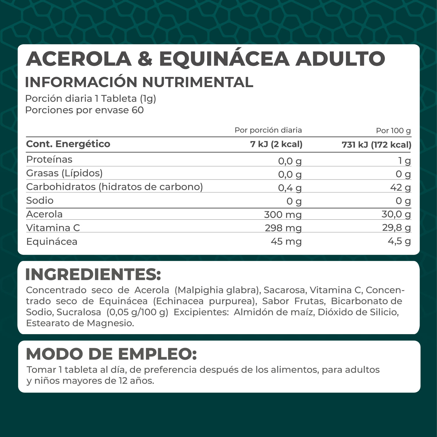 Foto 5 pulgar | Suplemento Alimenticio Pronalt Acerola & Equinacea con Vitamina C 60 Tabletas