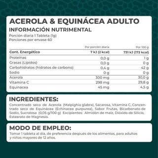 Foto 4 | Suplemento Alimenticio Pronalt Acerola & Equinacea con Vitamina C 60 Tabletas