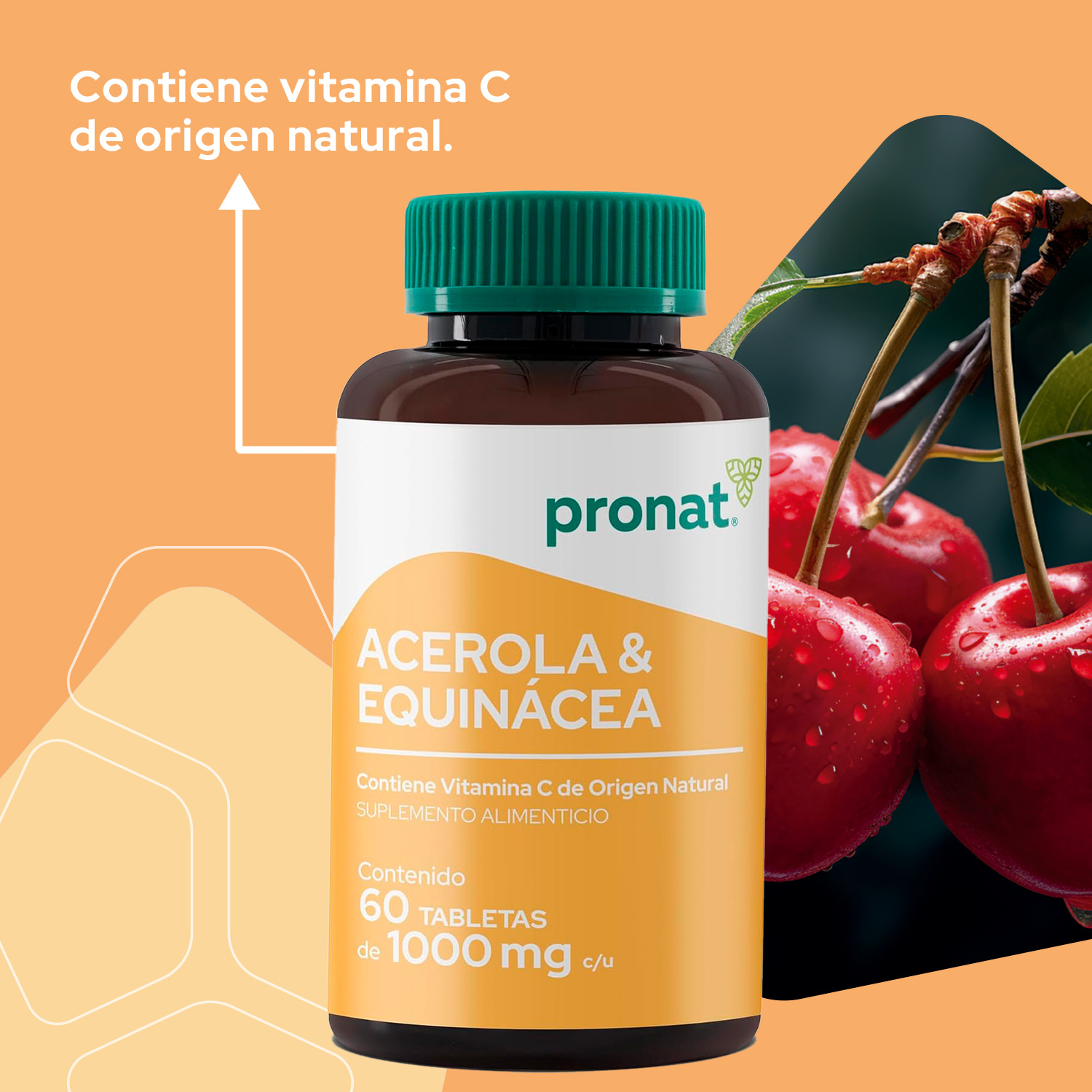 Foto 7 pulgar | Suplemento Alimenticio Pronalt Acerola & Equinacea con Vitamina C 60 Tabletas