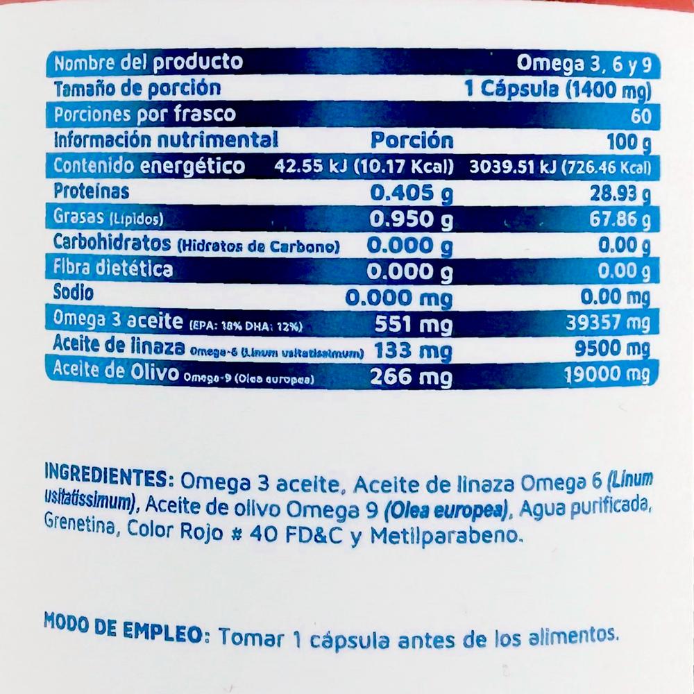 Foto 3 pulgar | Omega 3, 6 Y 9 60 Cápsulas Vidanat.