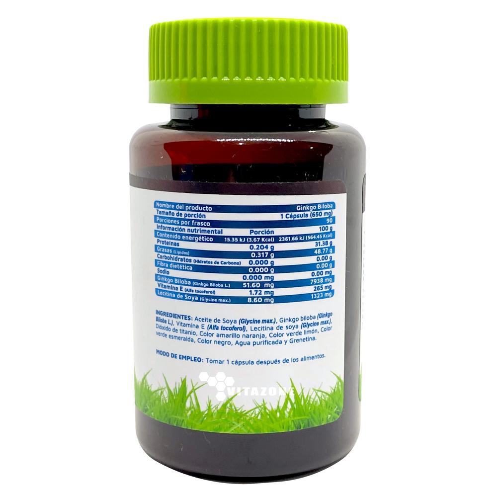 Foto 4 pulgar | Ginkgo Biloba 90 Cápsulas Vidanat