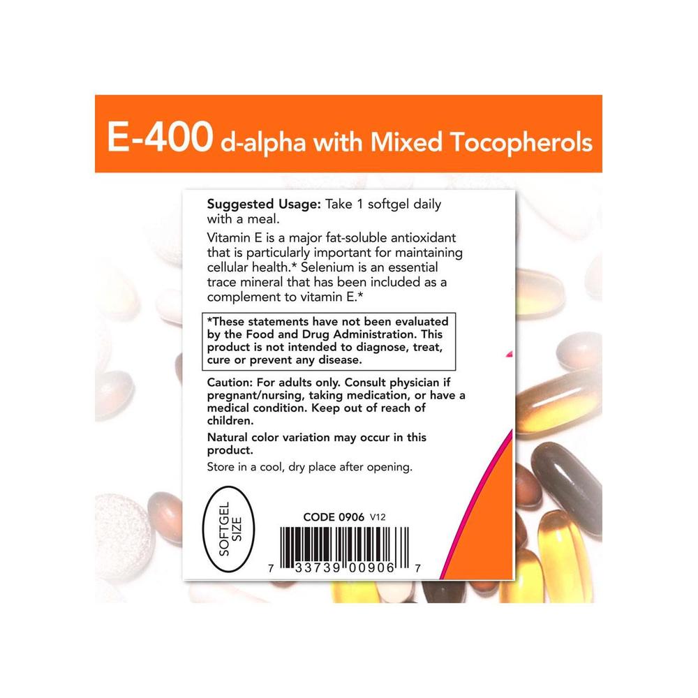 Foto 3 pulgar | Vitaminas Now E 400iu 50 Softgels
