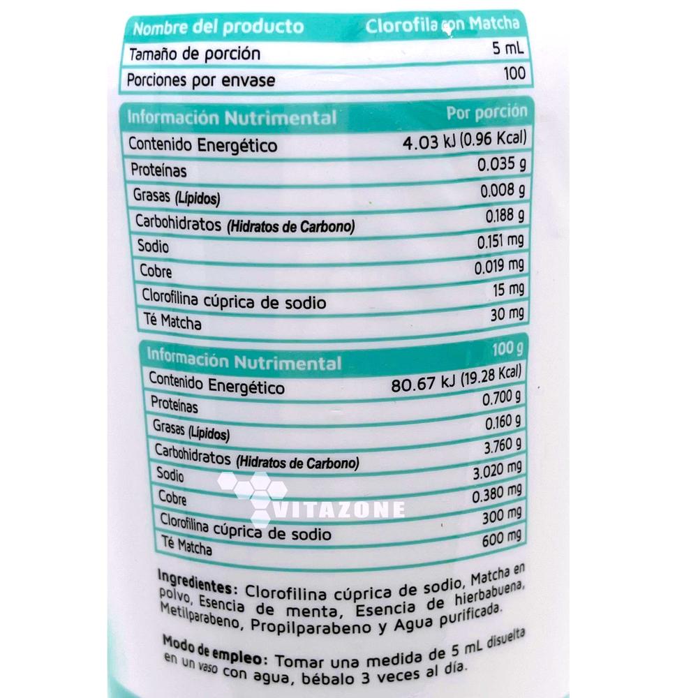 Foto 3 pulgar | Clorofila Con Matcha 500 Ml Vidanat