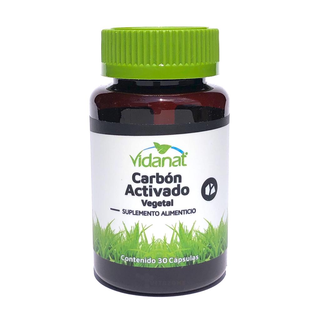 Carbón Activado Vegetal 30 Cápsulas 300 Mg Vidanat