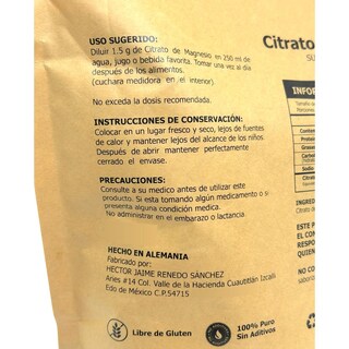 Foto 3 | Citrato De Magnesio En Polvo 1 Kg Granalia