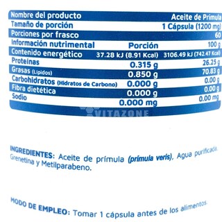 Foto 2 | Aceite De Prímula 60 Cápsulas Vidanat