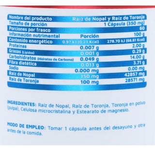 Foto 2 | Raíz De Nopal Y Raíz De Toronja 60 Cápsulas Vidanat