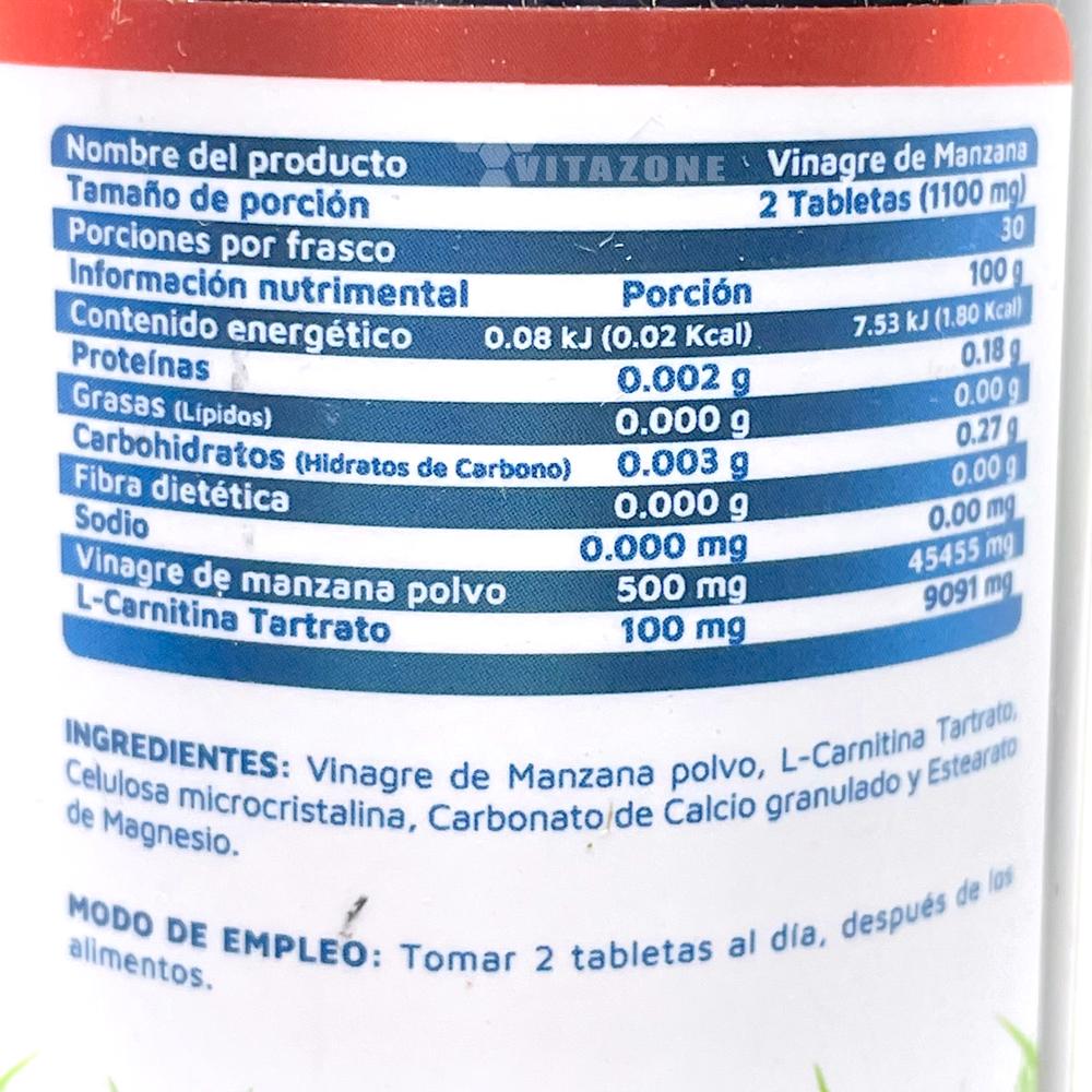Foto 3 pulgar | Vinagre De Manzana Vidanat  60 Tabletas