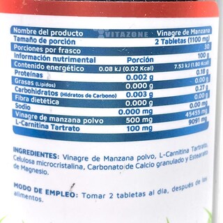 Foto 2 | Vinagre De Manzana Vidanat 60 Tabletas