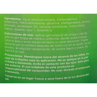 Foto 2 | Gel Ortiga Y Uña De Gato 475 Gr Vidanat