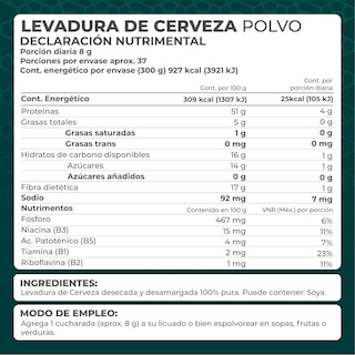Foto 3 | Suplemento Alimenticio de Levadura De Cerveza Pronat en Polvo 300 Gr