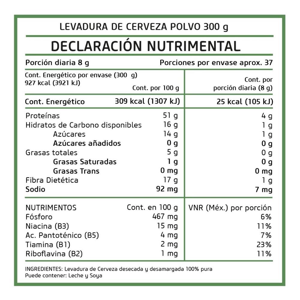 Foto 5 pulgar | Suplemento Alimenticio de Levadura De Cerveza Pronat en Polvo 300 Gr