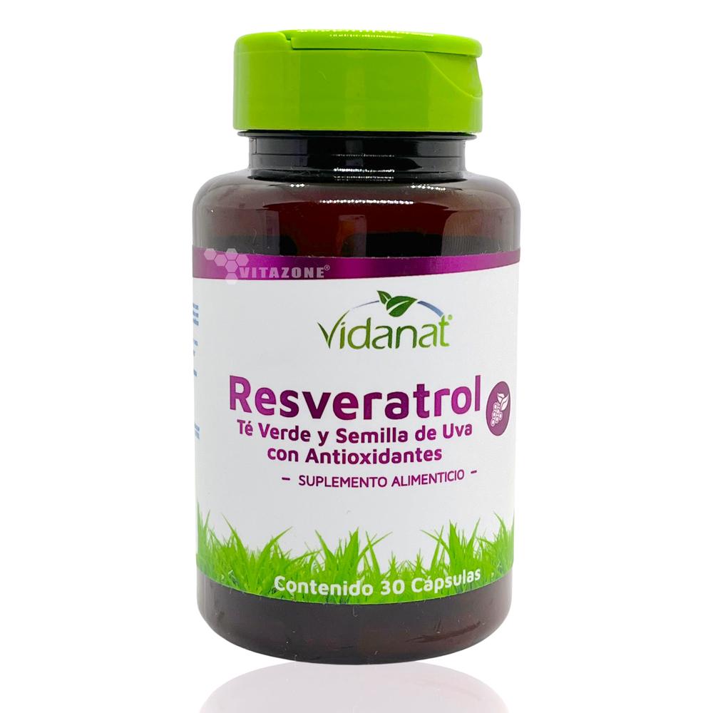 Resveratrol Vidanat Té Verde Semilla de Uva 30 Cápsulas