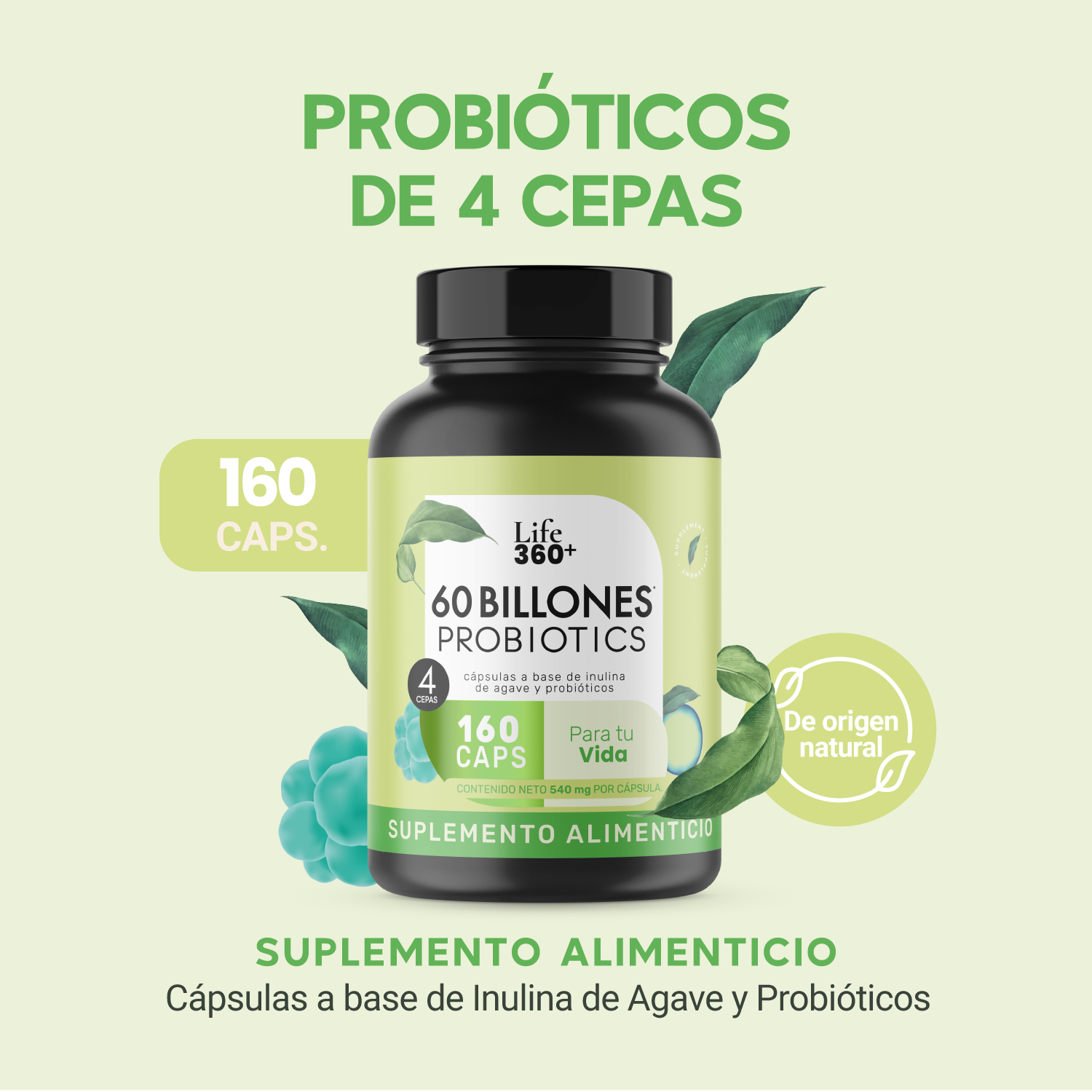 Foto 3 pulgar | Suplemento Alimenticio Life 360+ Probiotics 60 Billones de Probióticos 160 Cápsulas