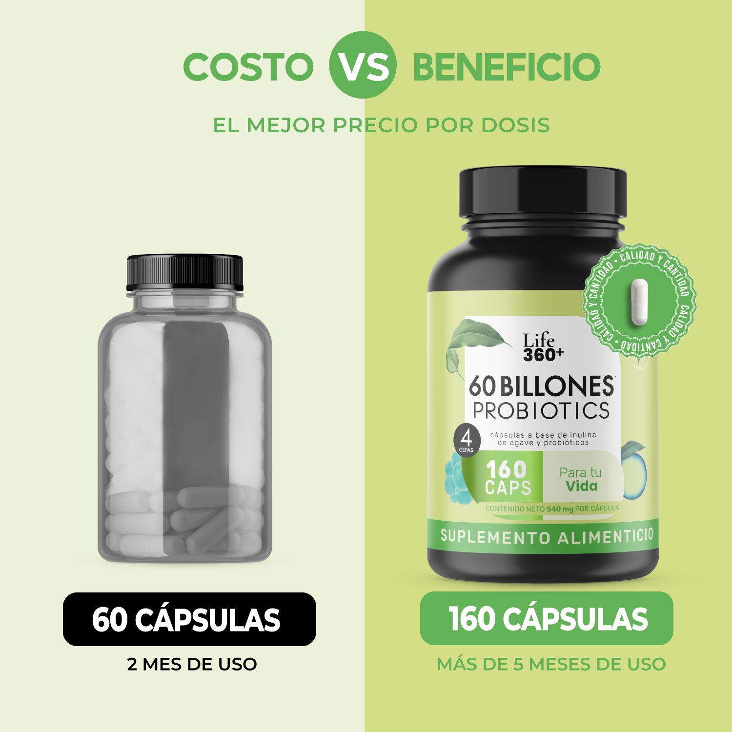 Foto 7 pulgar | Suplemento Alimenticio Life 360+ Probiotics 60 Billones de Probióticos 160 Cápsulas
