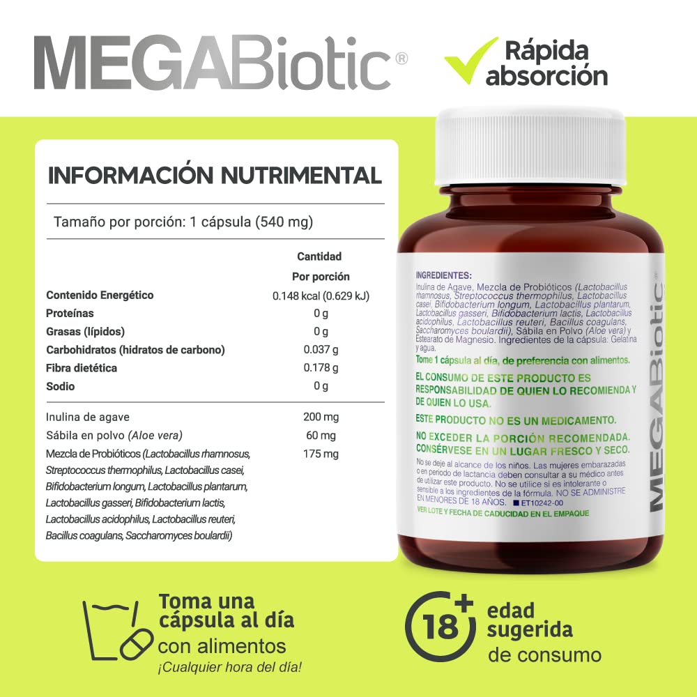 Foto 4 pulgar | Suplemento Alimenticio Megabiotic 120 Billones de Probióticos 90 Cápsulas