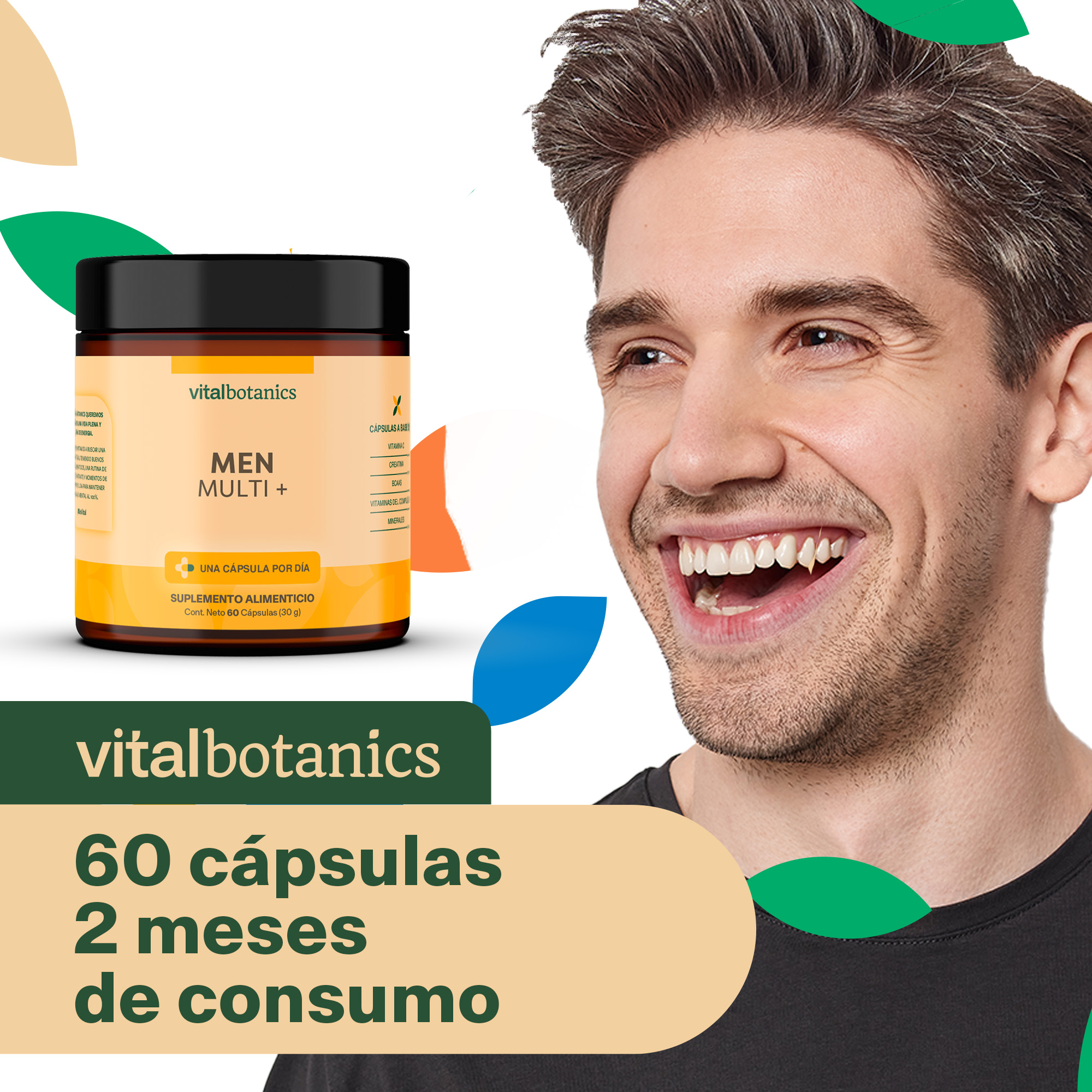 Foto 6 | Suplemento Alimenticio Vitalbotanics Multivitamínico 60 Cápsulas para Hombre