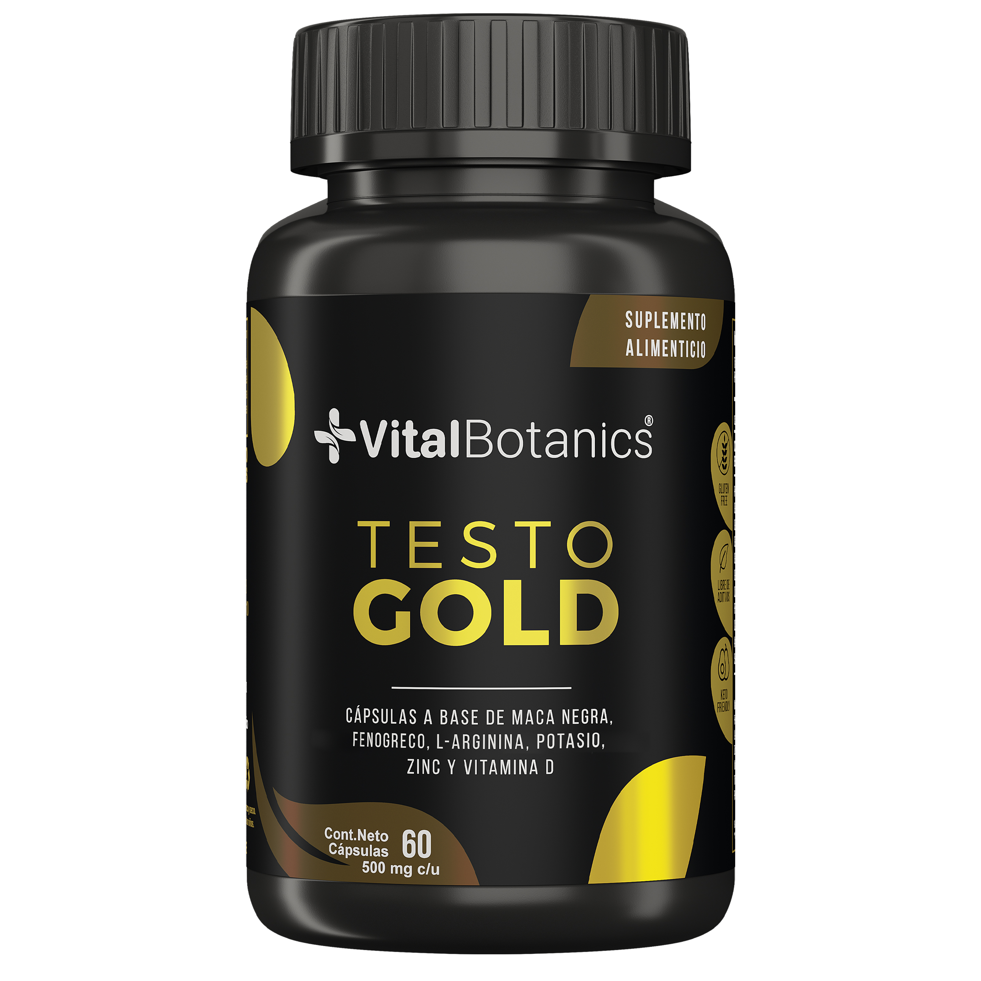 Suplemento Alimenticio Vitalbotanics Testo Gold 60 Cápsulas