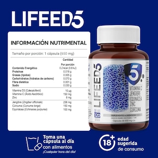 Foto 3 | Suplemento Alimenticio Immune Jengibre Lifeed5 120 Cápsulas