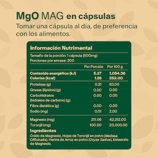 Foto 4 | Suplemento Alimenticio Vitalbotanics Óxido de Magnesio 200 Cápsulas