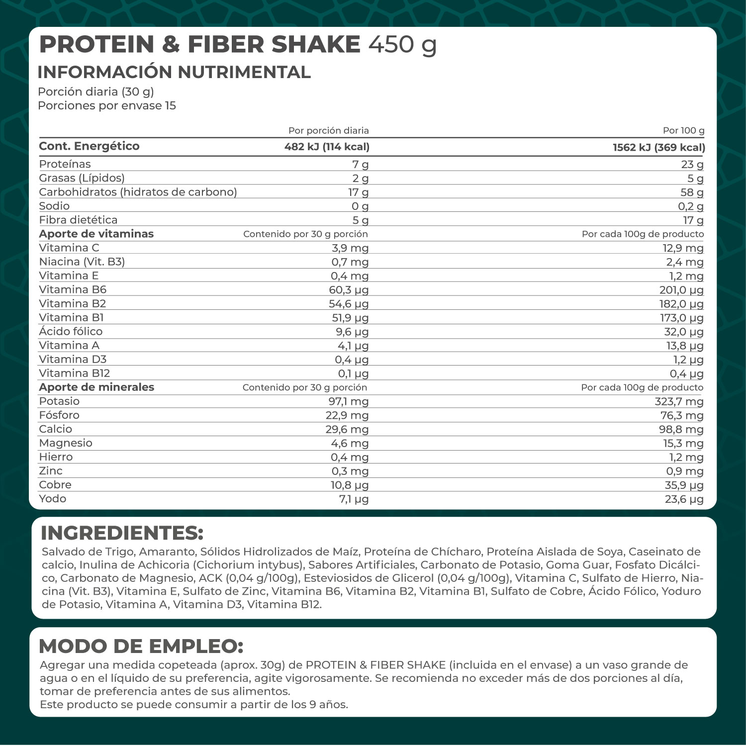 Foto 3 | Suplemento Alimenticio Pronat Protein & Fiber Manzana Verde 450 g