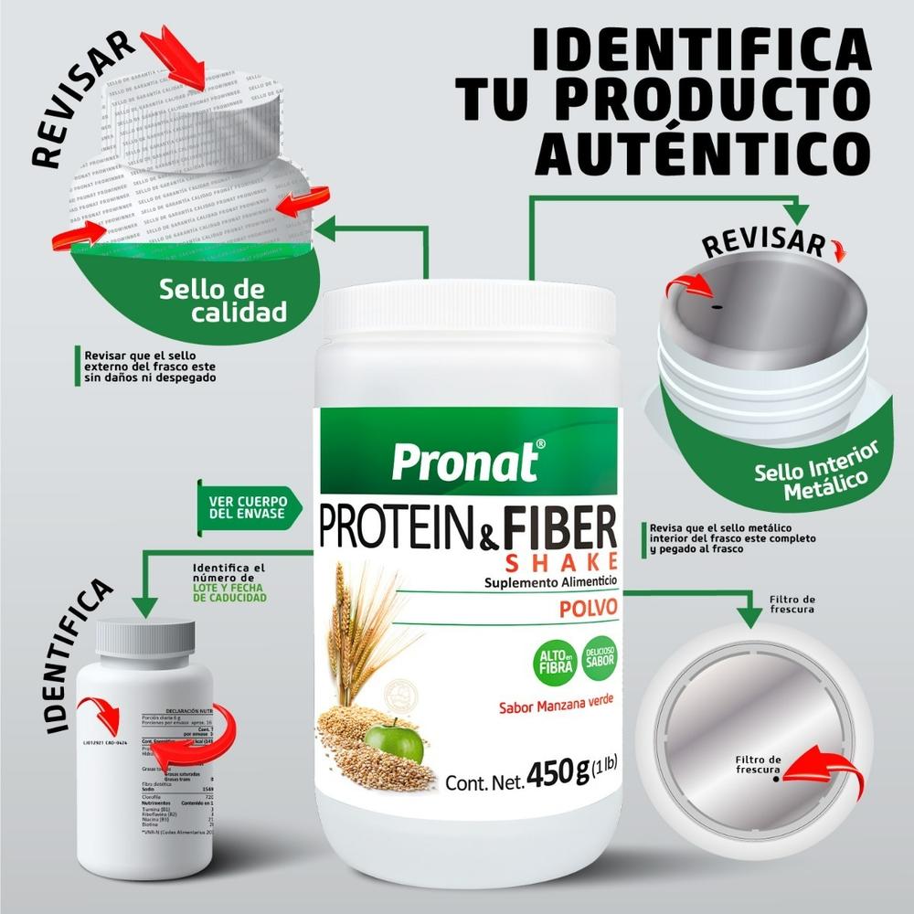 Foto 8 | Suplemento Alimenticio Pronat Protein & Fiber Manzana Verde 450 g