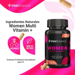 Foto 3 | Multivitamínico Vitalbotanics con Colágeno Mujer 60 Capsulas