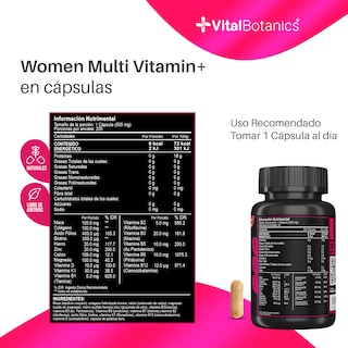 Foto 5 | Multivitamínico Vitalbotanics con Colágeno Mujer 60 Capsulas