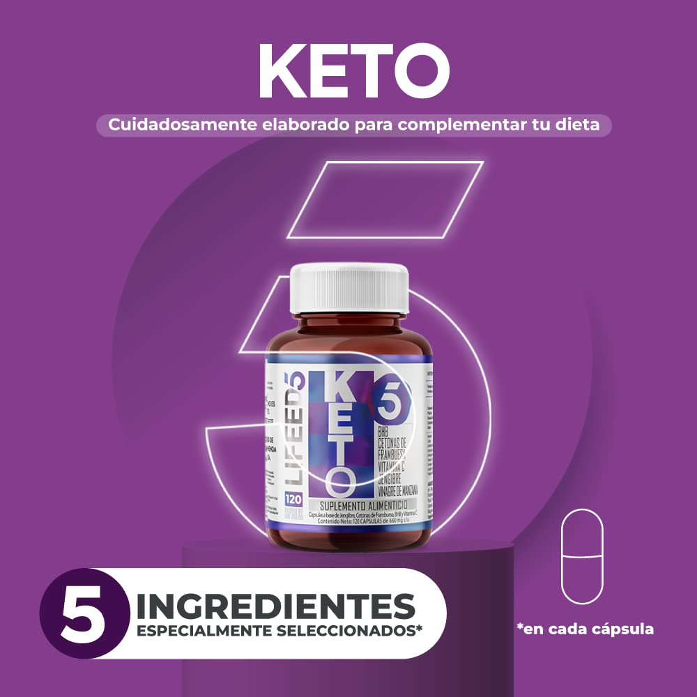Foto 3 pulgar | Suplemento Alimenticio Lifeed5 Keto con Bhb 120 Cápsulas