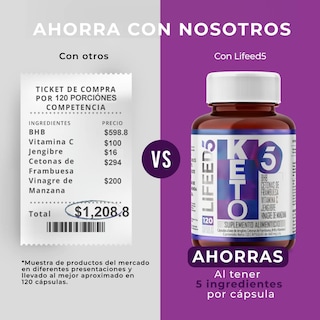 Foto 6 | Suplemento Alimenticio Lifeed5 Keto con Bhb 120 Cápsulas