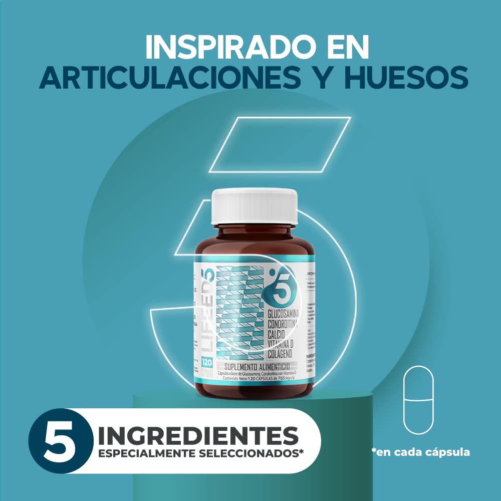 Foto 3 pulgar | Suplemento Alimenticio Lifeed5 Glucosamina 60 Cápsulas