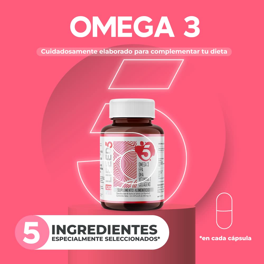 Foto 3 pulgar | Suplemento Alimenticio Lifeed5 Omega 3 120 Cápsulas