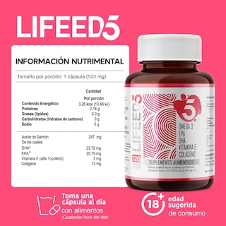 Foto 3 | Suplemento Alimenticio Lifeed5 Omega 3 120 Cápsulas