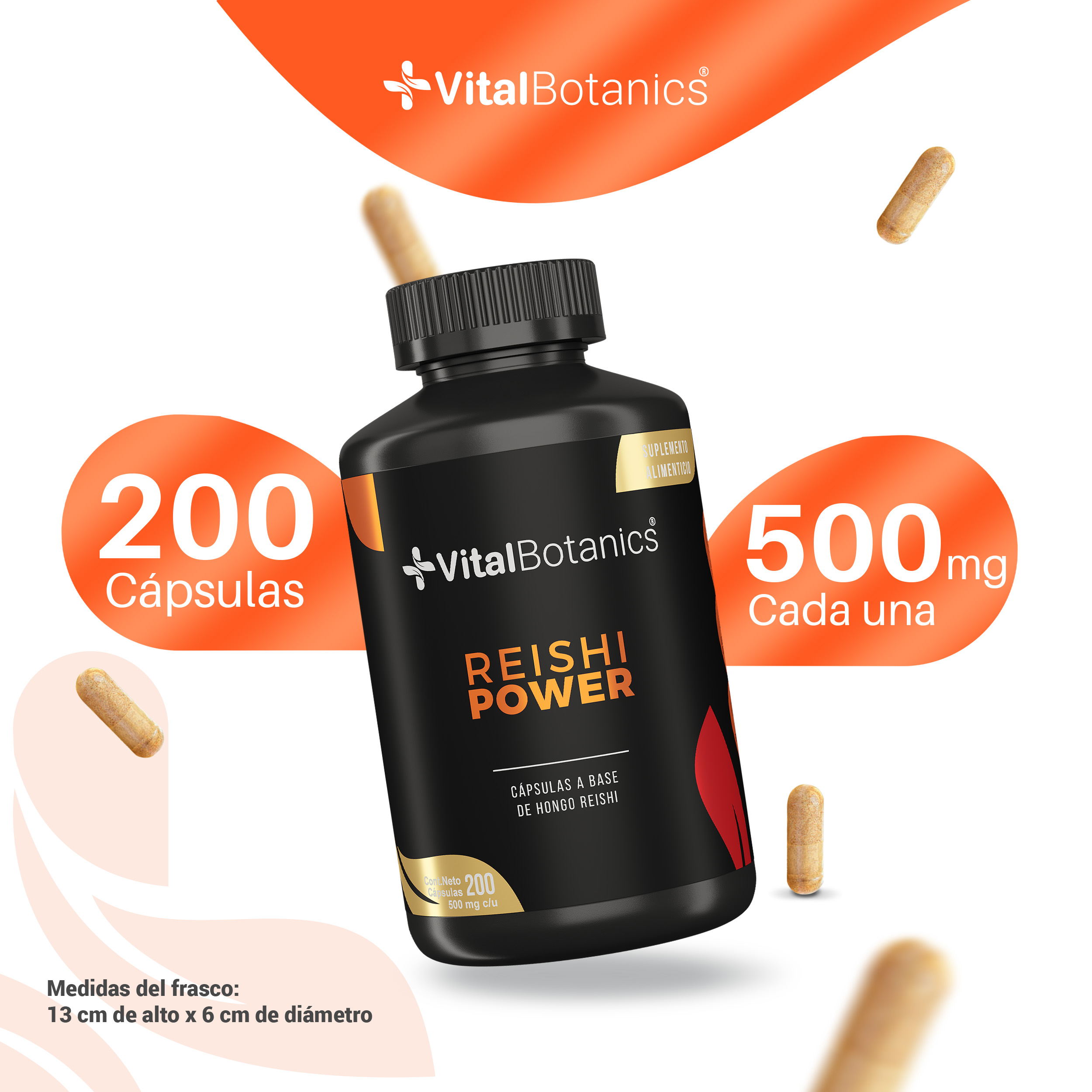 Foto 3 pulgar | Suplemento Alimenticio Vitalbotanics Reishi Power 200 Cápsulas