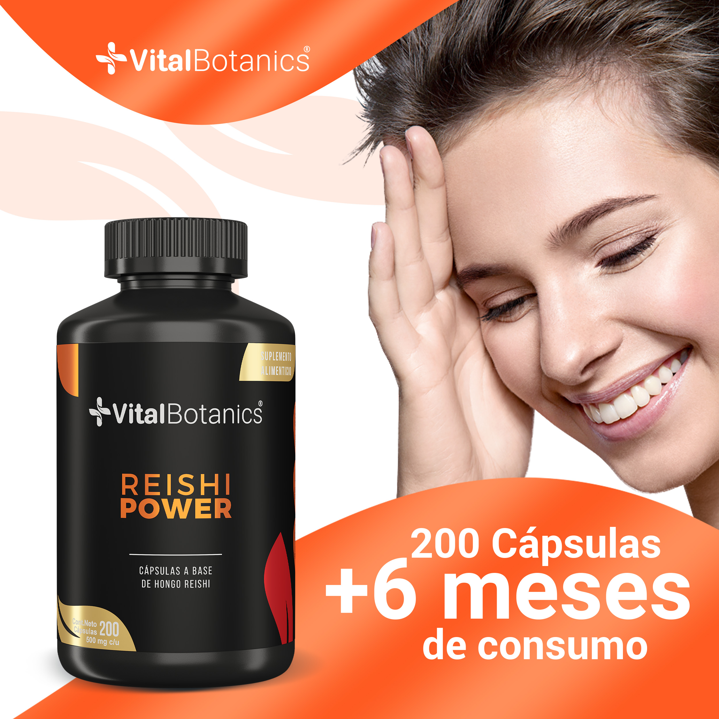Foto 4 pulgar | Suplemento Alimenticio Vitalbotanics Reishi Power 200 Cápsulas