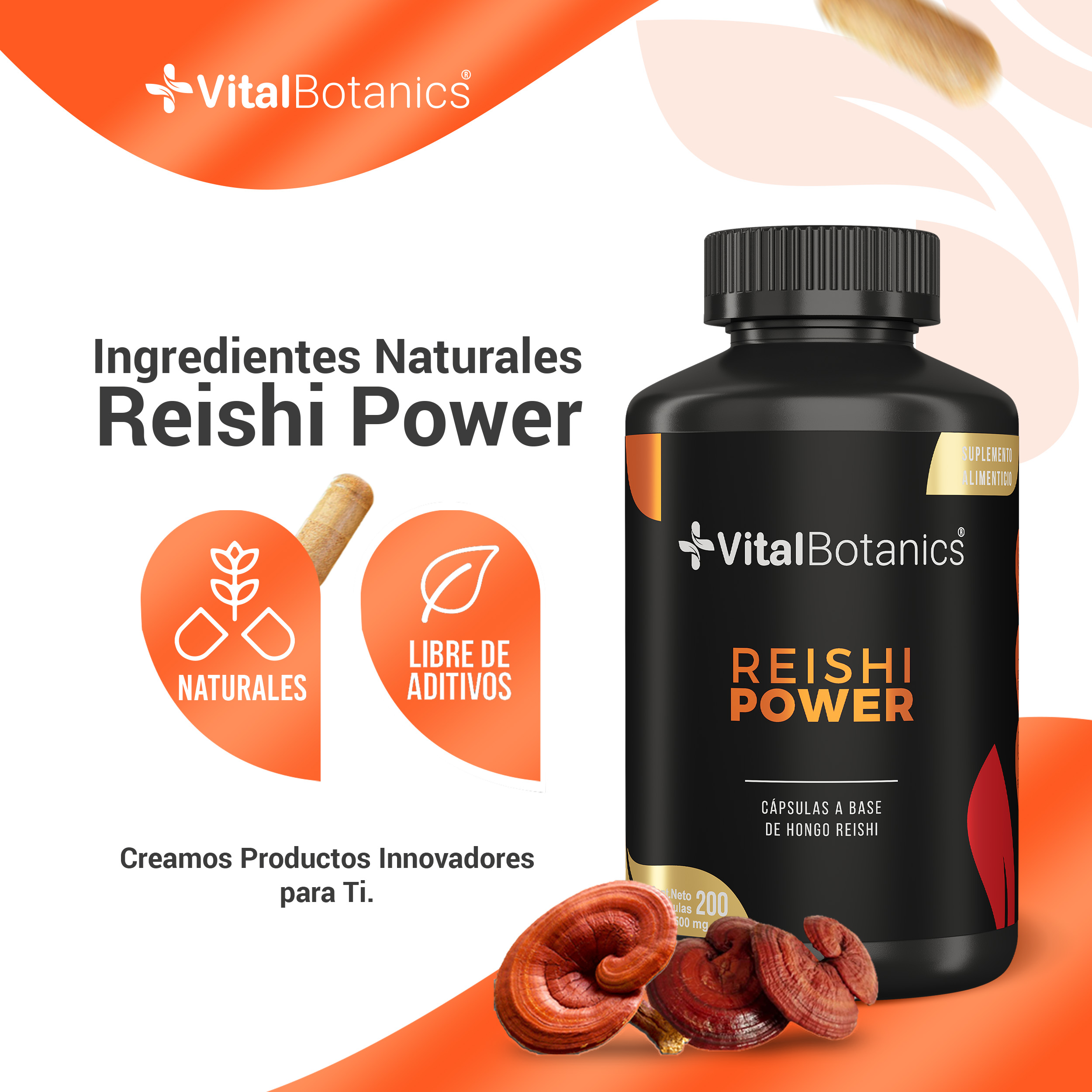 Foto 5 pulgar | Suplemento Alimenticio Vitalbotanics Reishi Power 200 Cápsulas