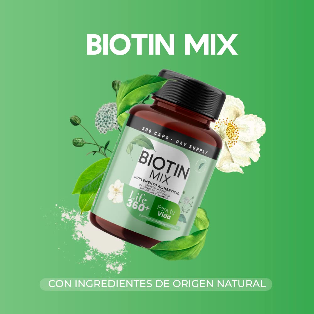 Foto 3 pulgar | Suplemento Alimenticio Life 360+ Biotin Mix Piel 200 Cápsulas