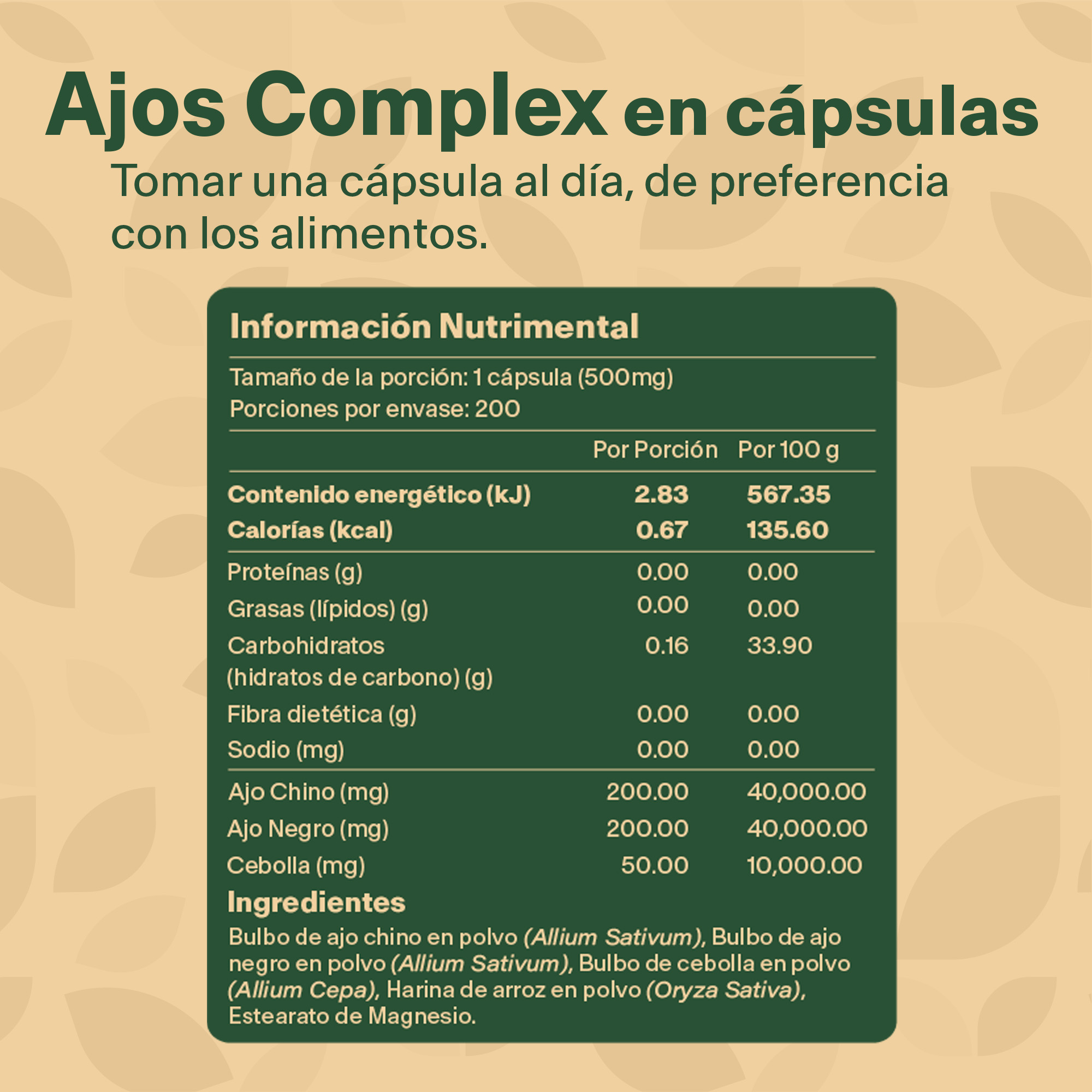Foto 4 pulgar | Suplemento Alimenticio Vitalbotanics Ajos Complex Multivitamínico 200 Cápsulas