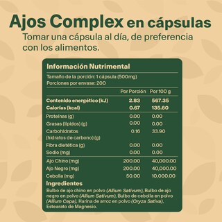 Foto 3 | Suplemento Alimenticio Vitalbotanics Ajos Complex Multivitamínico 200 Cápsulas