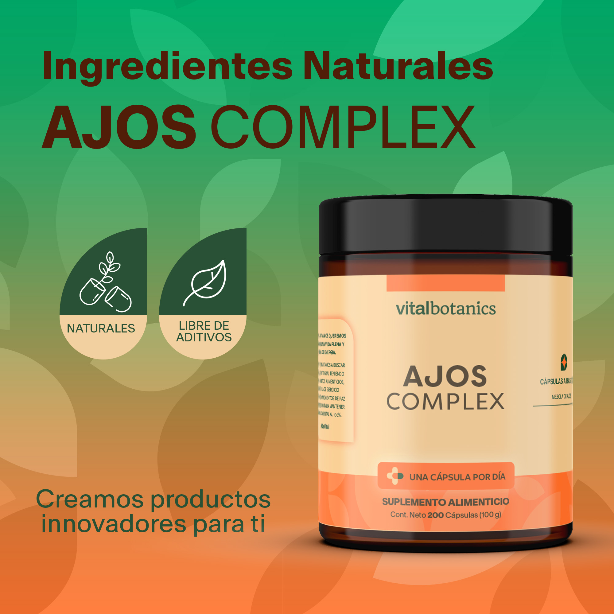 Foto 8 pulgar | Suplemento Alimenticio Vitalbotanics Ajos Complex Multivitamínico 200 Cápsulas