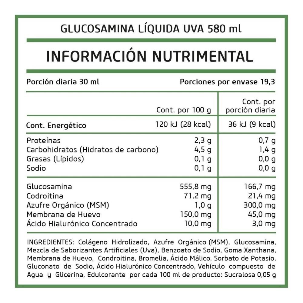 Foto 5 pulgar | Suplemento Alimenticio Pronat Glucosamina Liquida Uva 580 ml