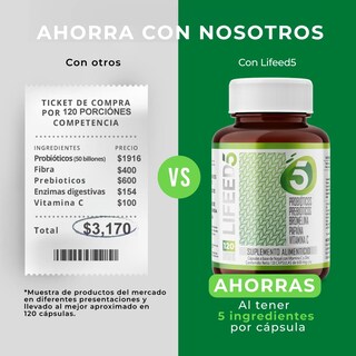 Foto 6 | Suplemento Alimenticio Lifeed5 con Probióticos 120 Cápsulas