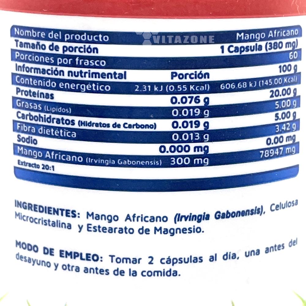 Foto 3 pulgar | Suplemento Alimenticio Vidanat Mango Africano 60 Cápsulas