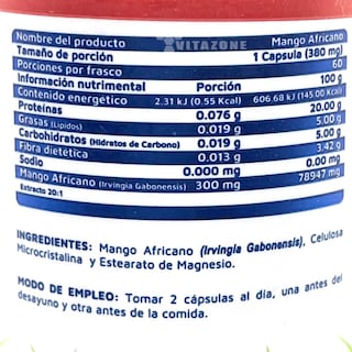 Foto 2 | Suplemento Alimenticio Vidanat Mango Africano 60 Cápsulas